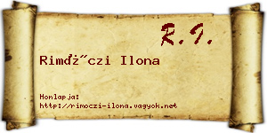 Rimóczi Ilona névjegykártya